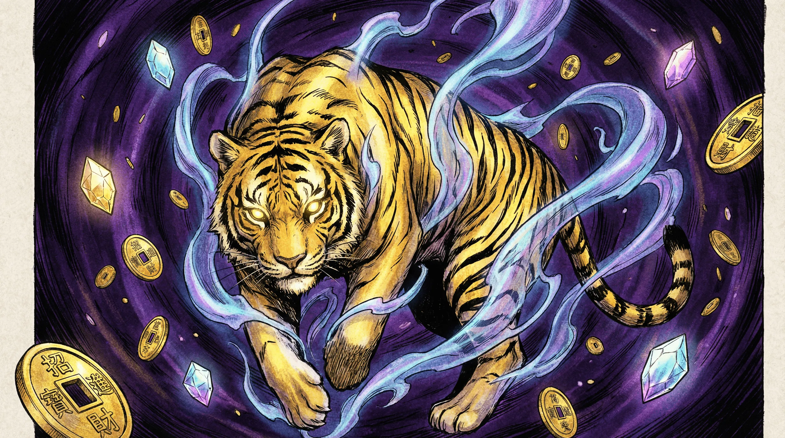 Rodada bônus do Fortune Tiger com tigre dourado e moedas